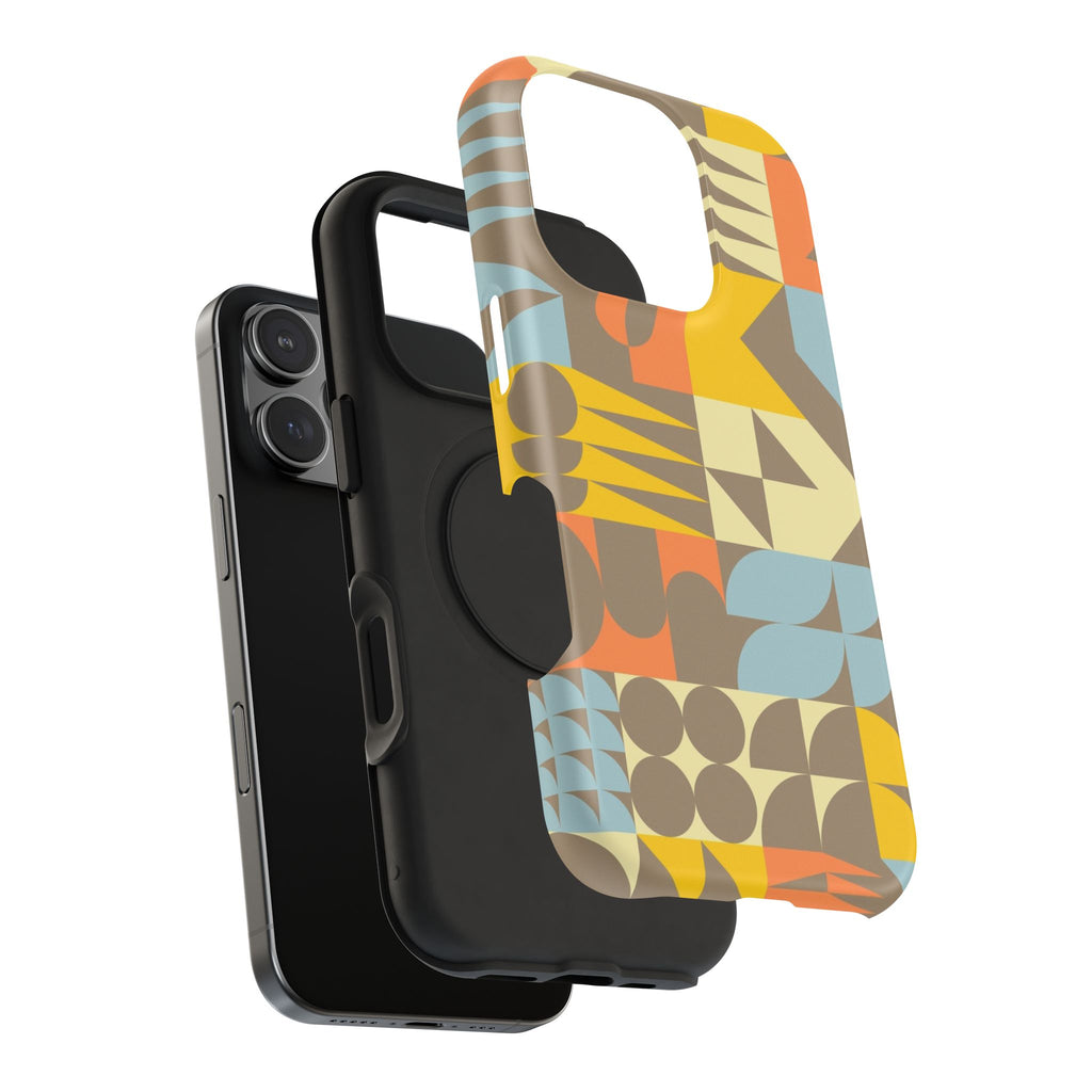 Retro Geometric Impact Phone Case — Mid-Century Modern Pattern for iPhone