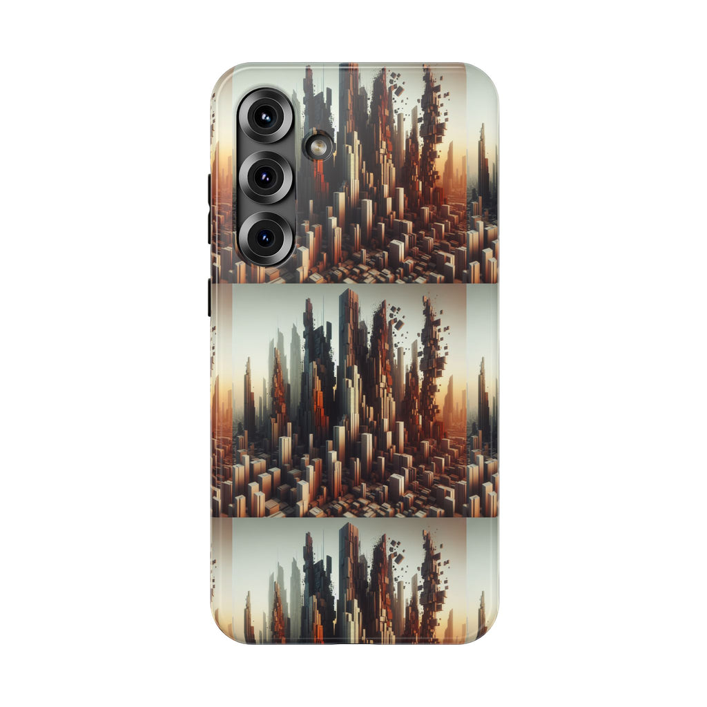 Abstract Skyline iPhone Case — Surreal Cityscape Impact-Resistant Phone Cover