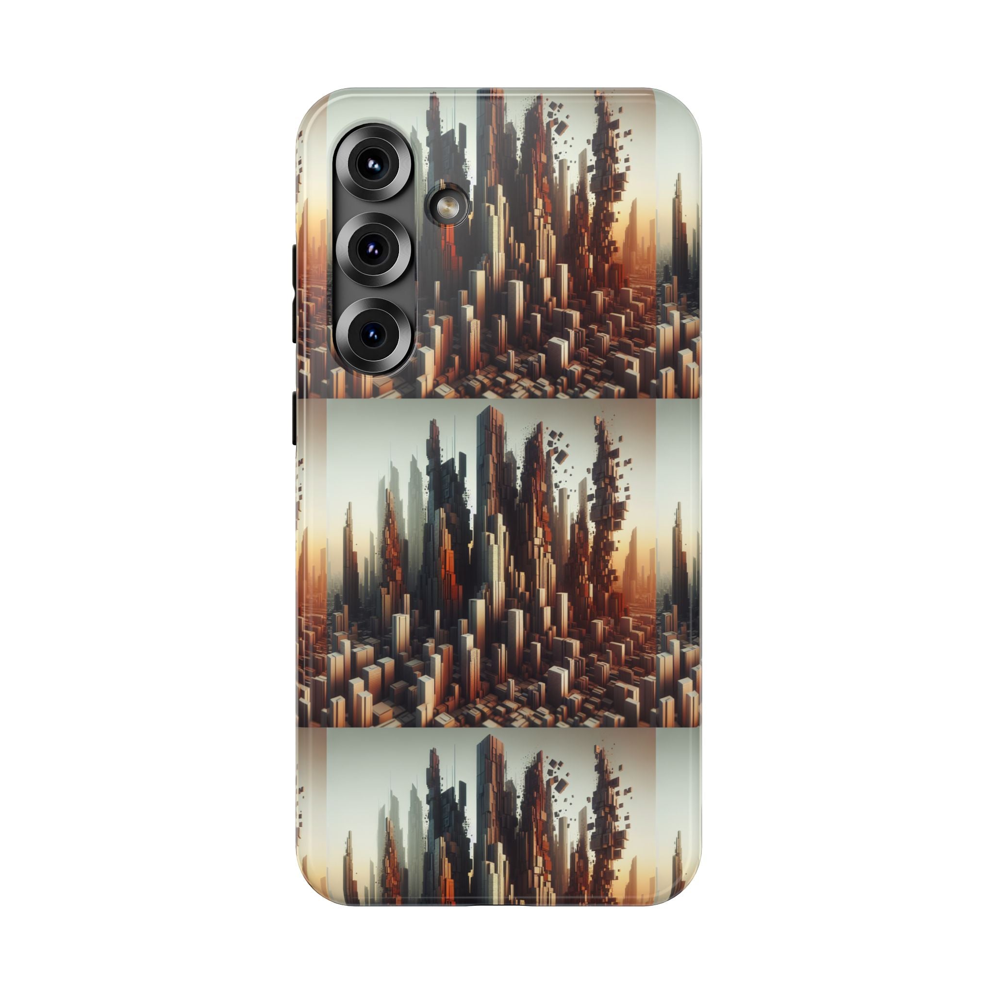 Abstract Skyline iPhone Case — Surreal Cityscape Impact-Resistant Phone Cover