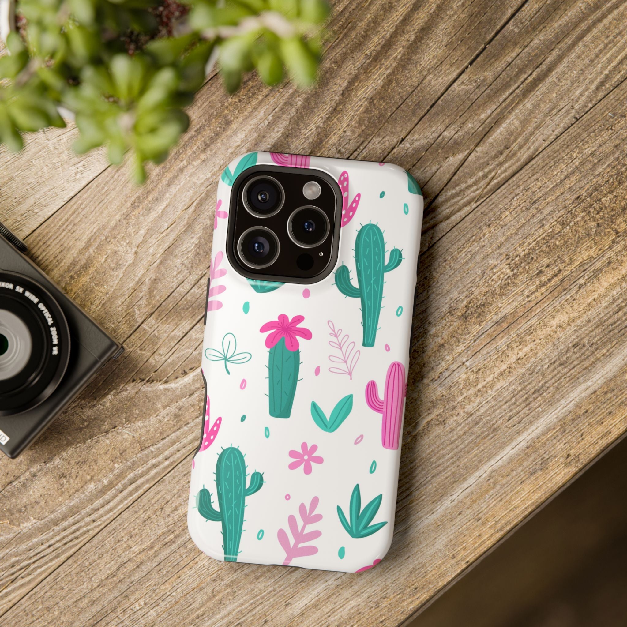 Cactus Pattern Impact Resistant Phone Case