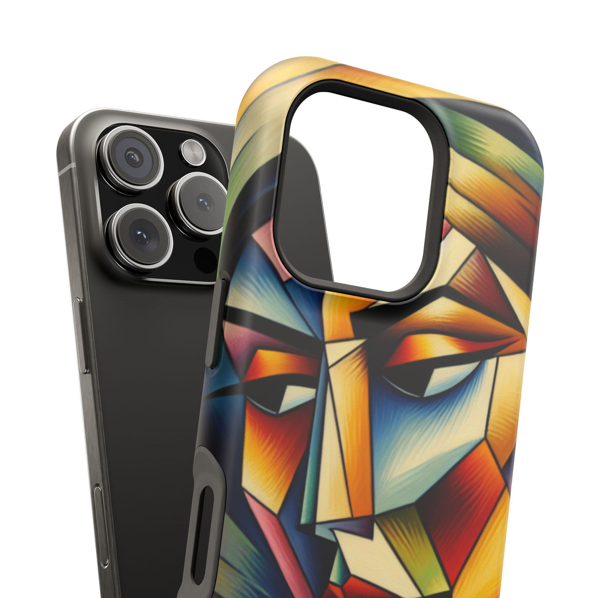 Abstract Cubist Face Phone Case — Impact‑Resistant Artistic iPhone Cover