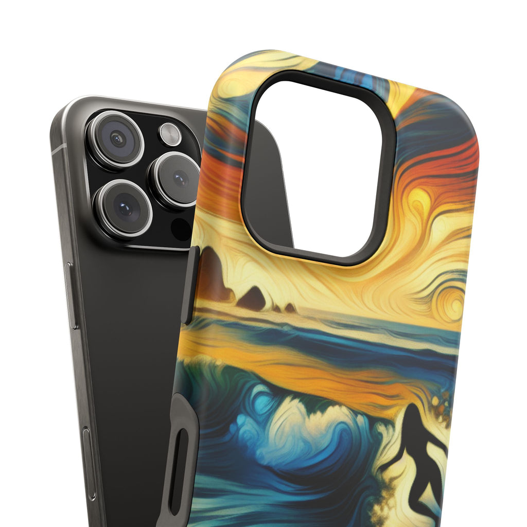 Impact Resistant Phone Case - Surfing Ocean Waves Design, Coastal Decor Gift