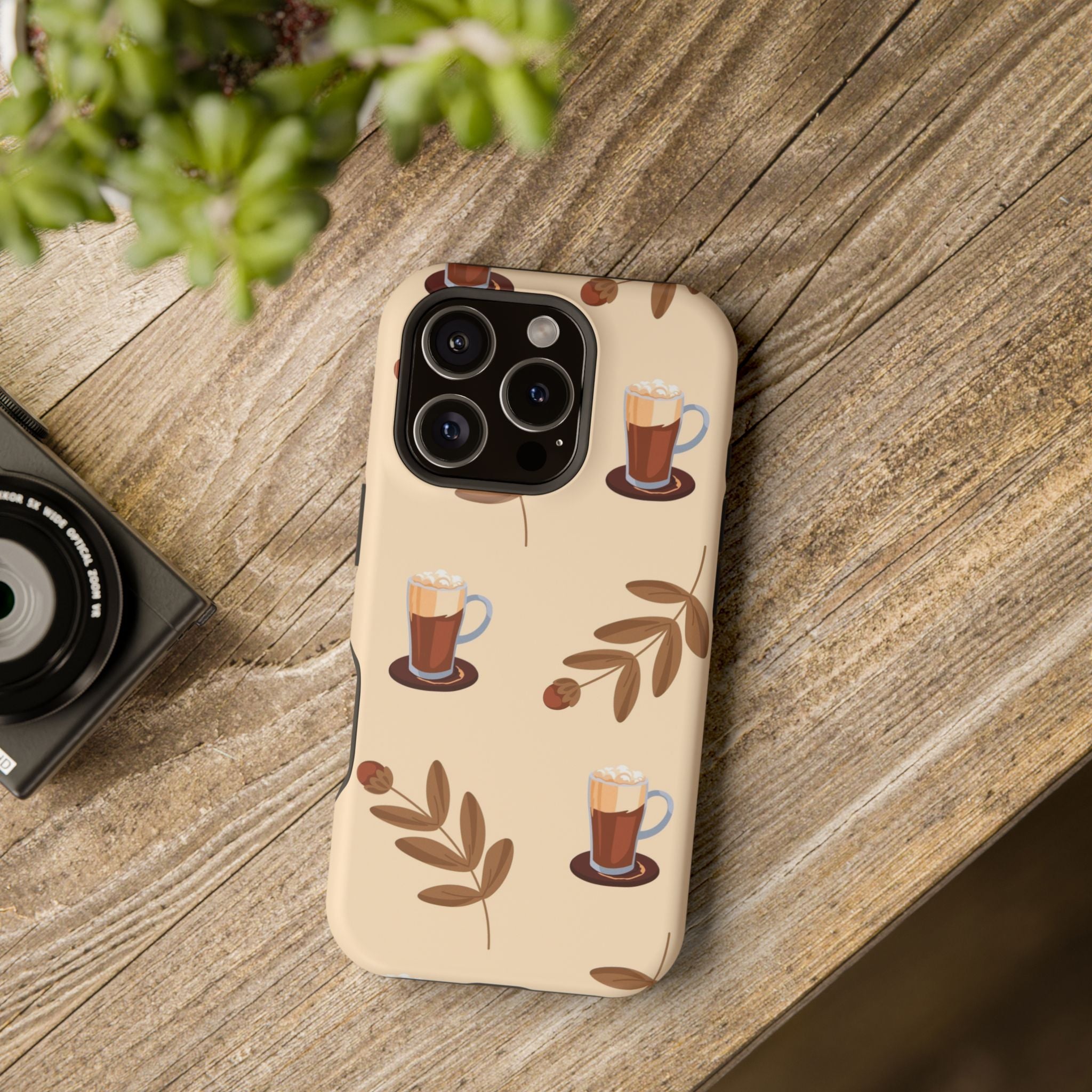 Stylish Coffee Phone Case, Impact-Resistant