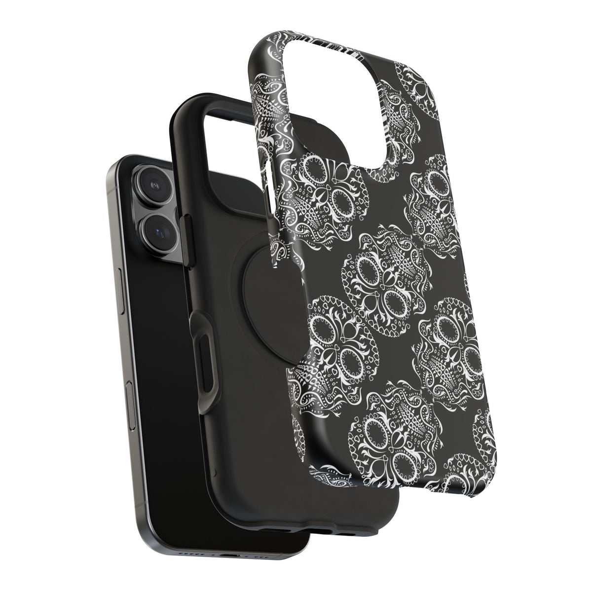 Skull Pattern Black & White Gothic Tough Cases for iPhone
