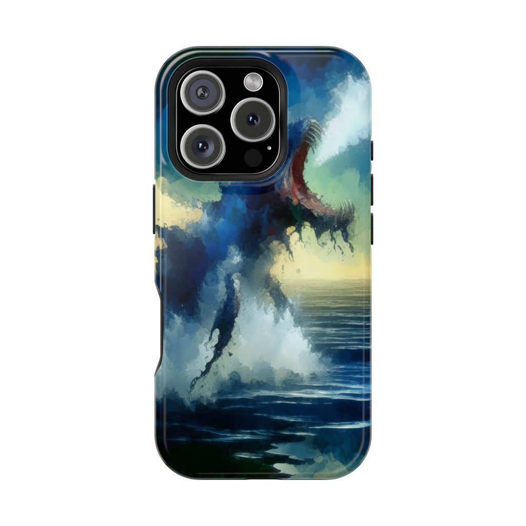 Shark Wave Impact-Resistant Phone Case — Ocean Monster Art Protective Cover