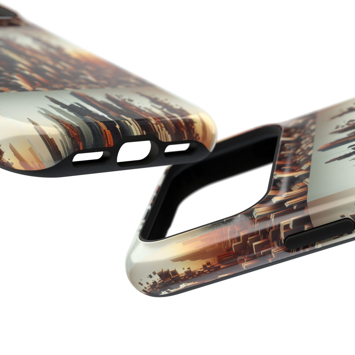 Abstract Skyline iPhone Case — Surreal Cityscape Impact-Resistant Phone Cover