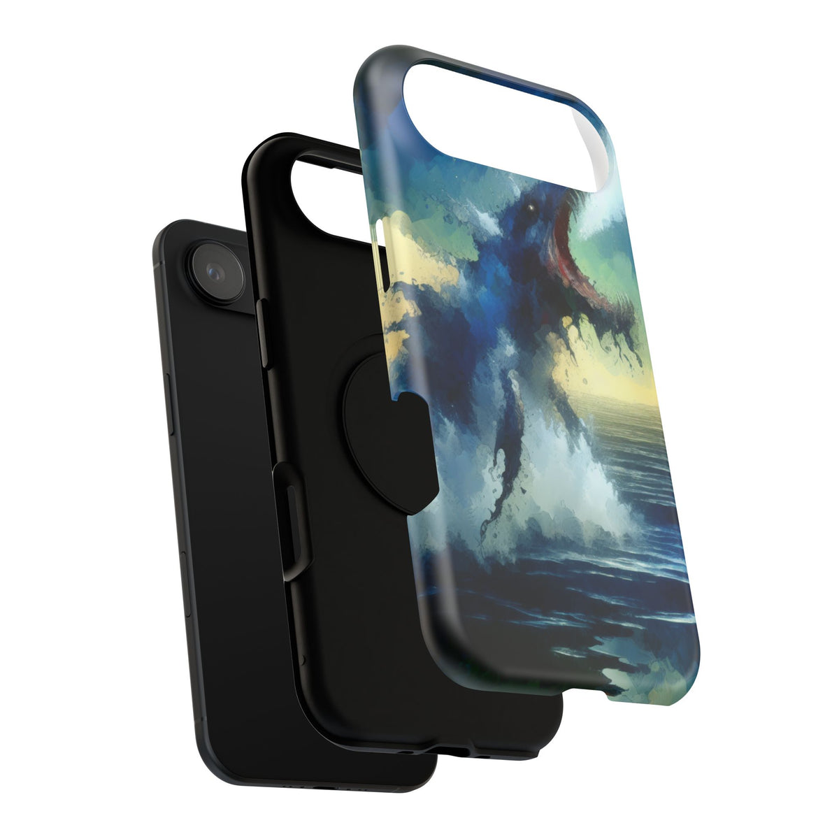 Shark Wave Impact-Resistant Phone Case — Ocean Monster Art Protective Cover