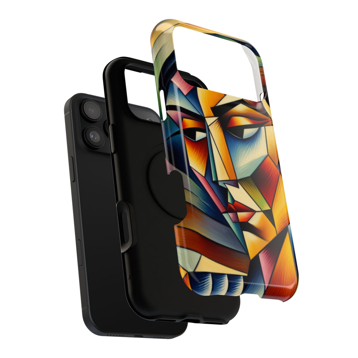 Abstract Cubist Face Phone Case — Impact‑Resistant Artistic iPhone Cover