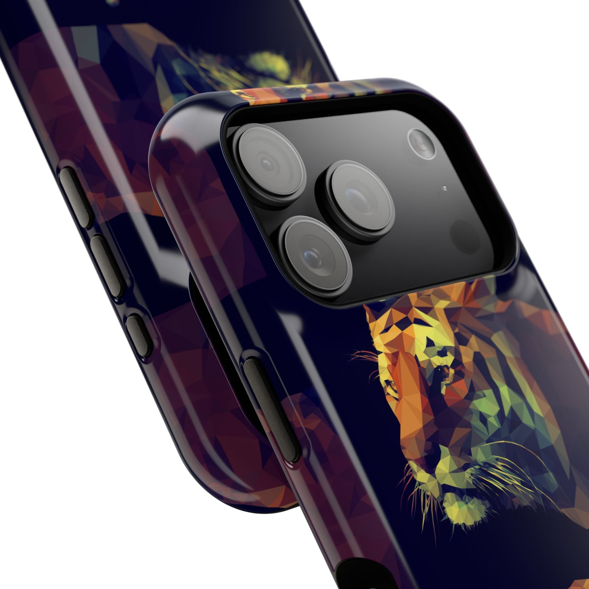 Colorful Tiger Phone Case, Impact-Resistant