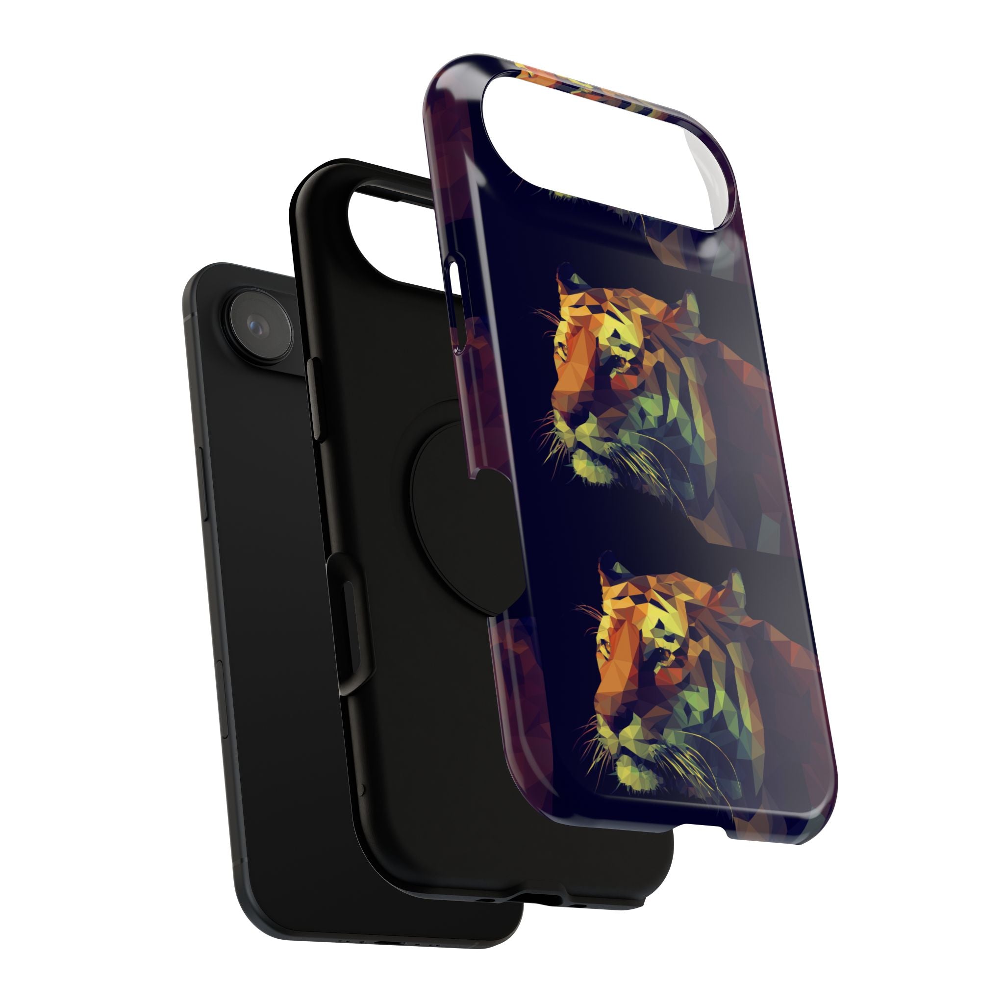 Colorful Tiger Phone Case, Impact-Resistant