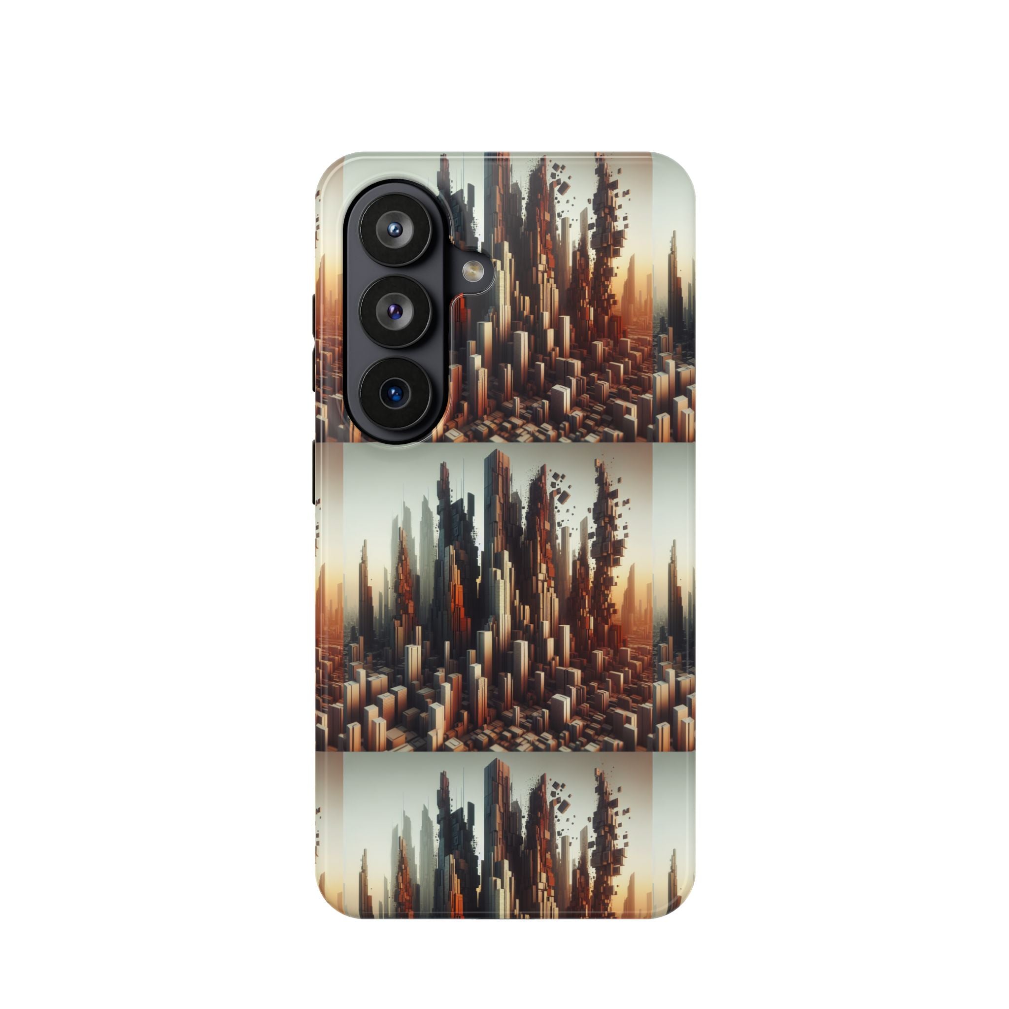 Abstract Skyline iPhone Case — Surreal Cityscape Impact-Resistant Phone Cover