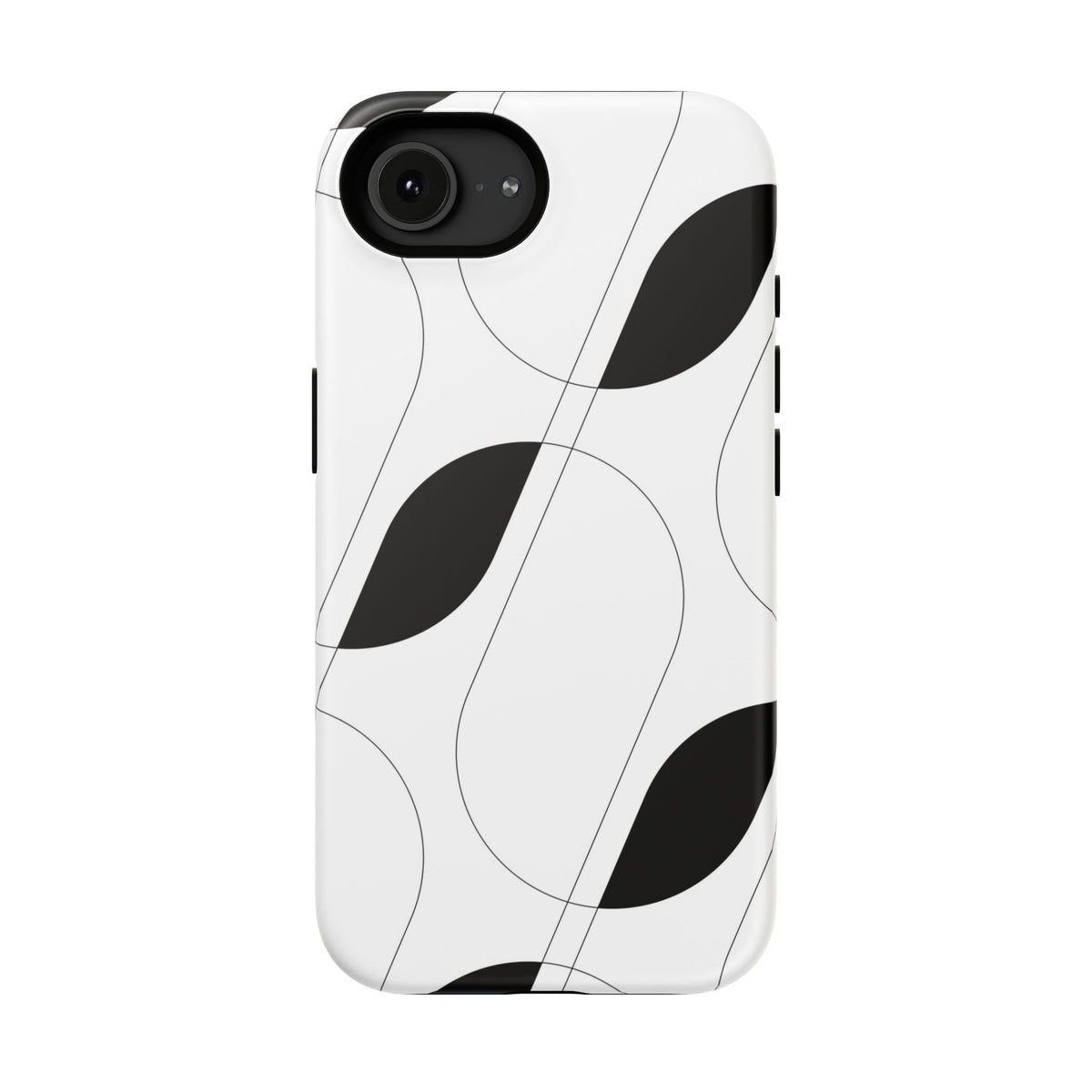 Minimalist Black Leaf Phone Case — Impact-Resistant Protective Case for iPhone