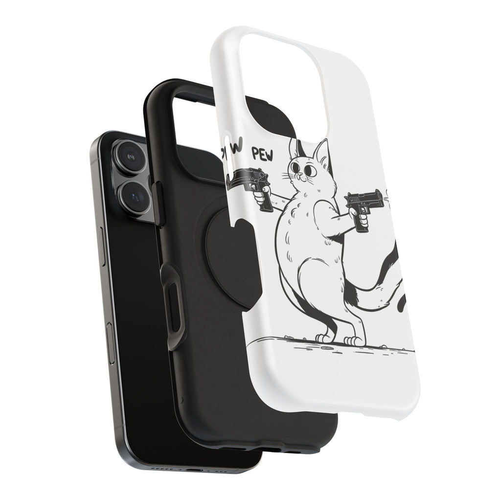 Impact Resistant Phone Case- Funny Cat Pew Pew