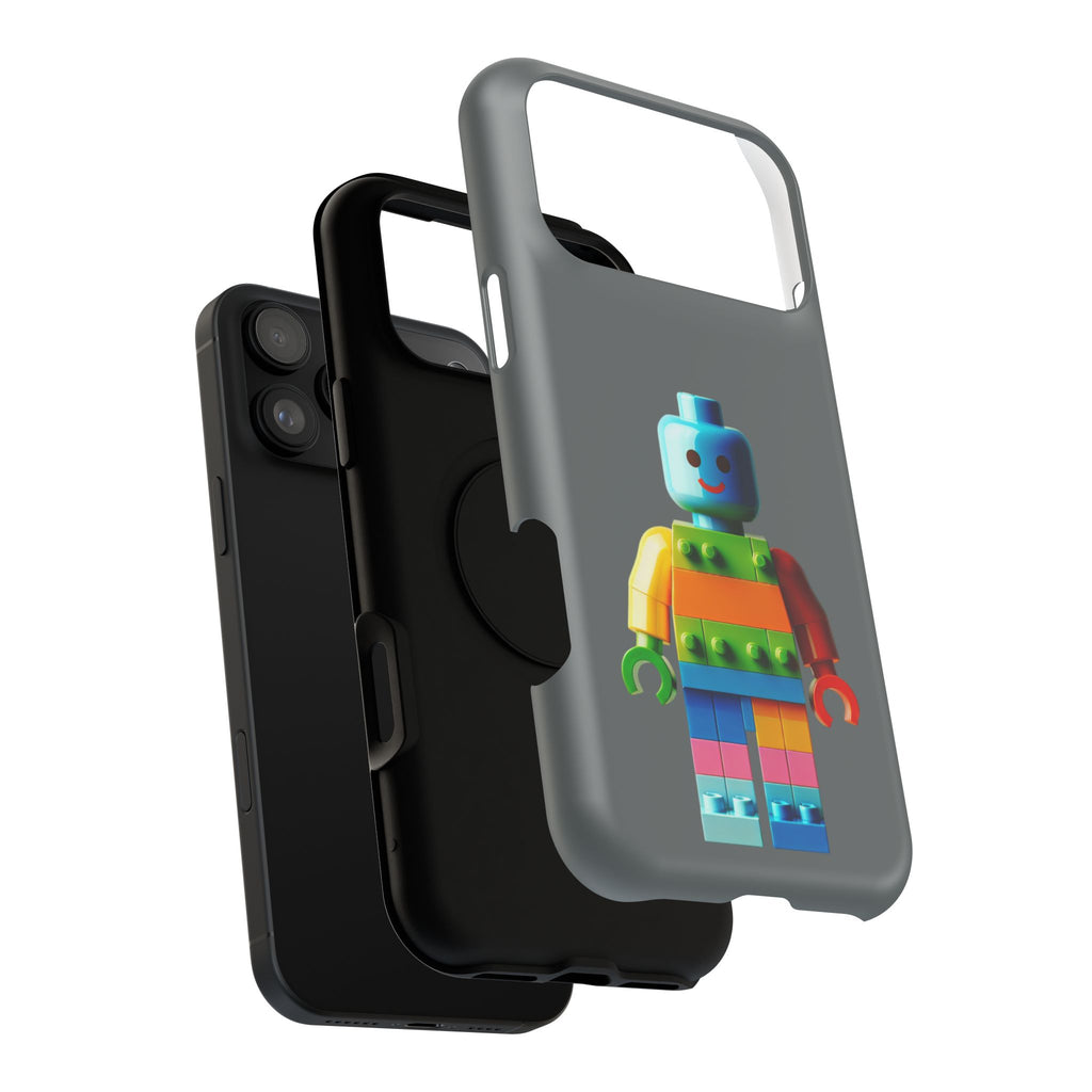 Rainbow Brick Minifigure Impact-Resistant Phone Case