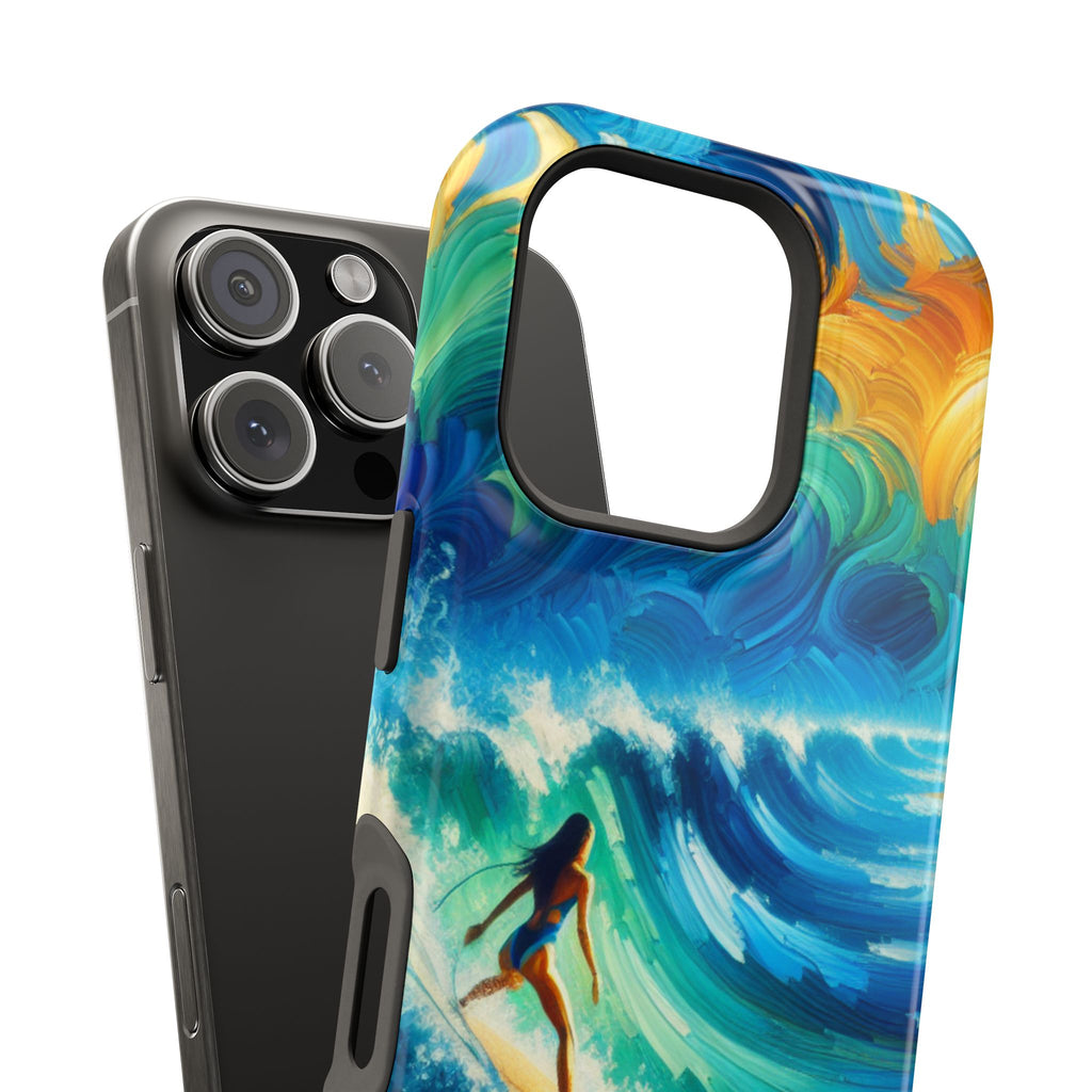 Surf-Inspired Impact Resistant Phone Case, Vibrant Ocean Wave Design