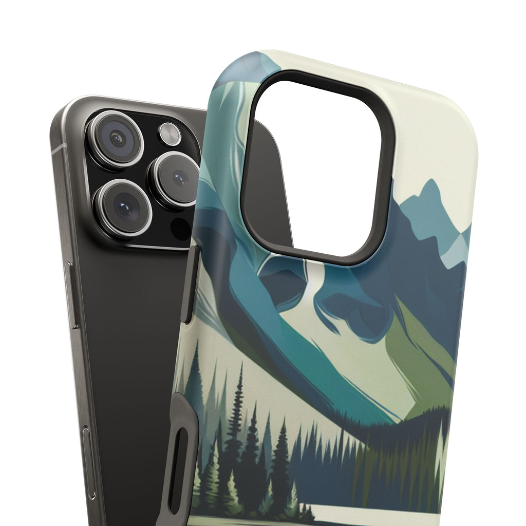 Impact Resistant Phone Case - Mountain Lake with Forest Design