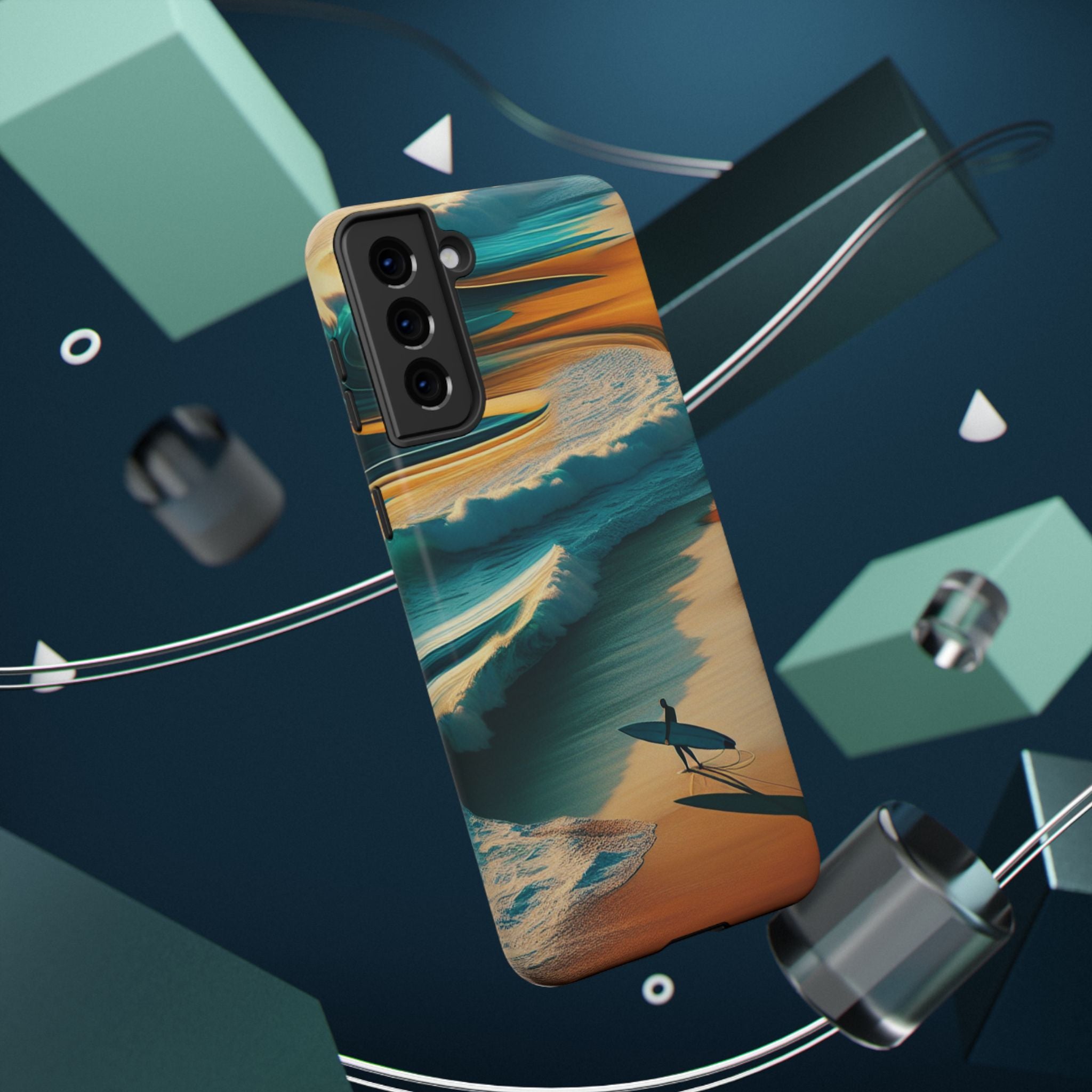 Impact Resistant Phone Case, Surf Wave Beach Lovers, Ocean Waves Design