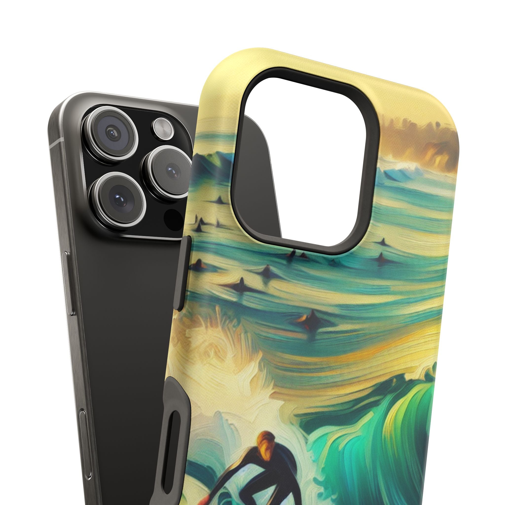 Surfer Riding Waves Impact Resistant Phone Case