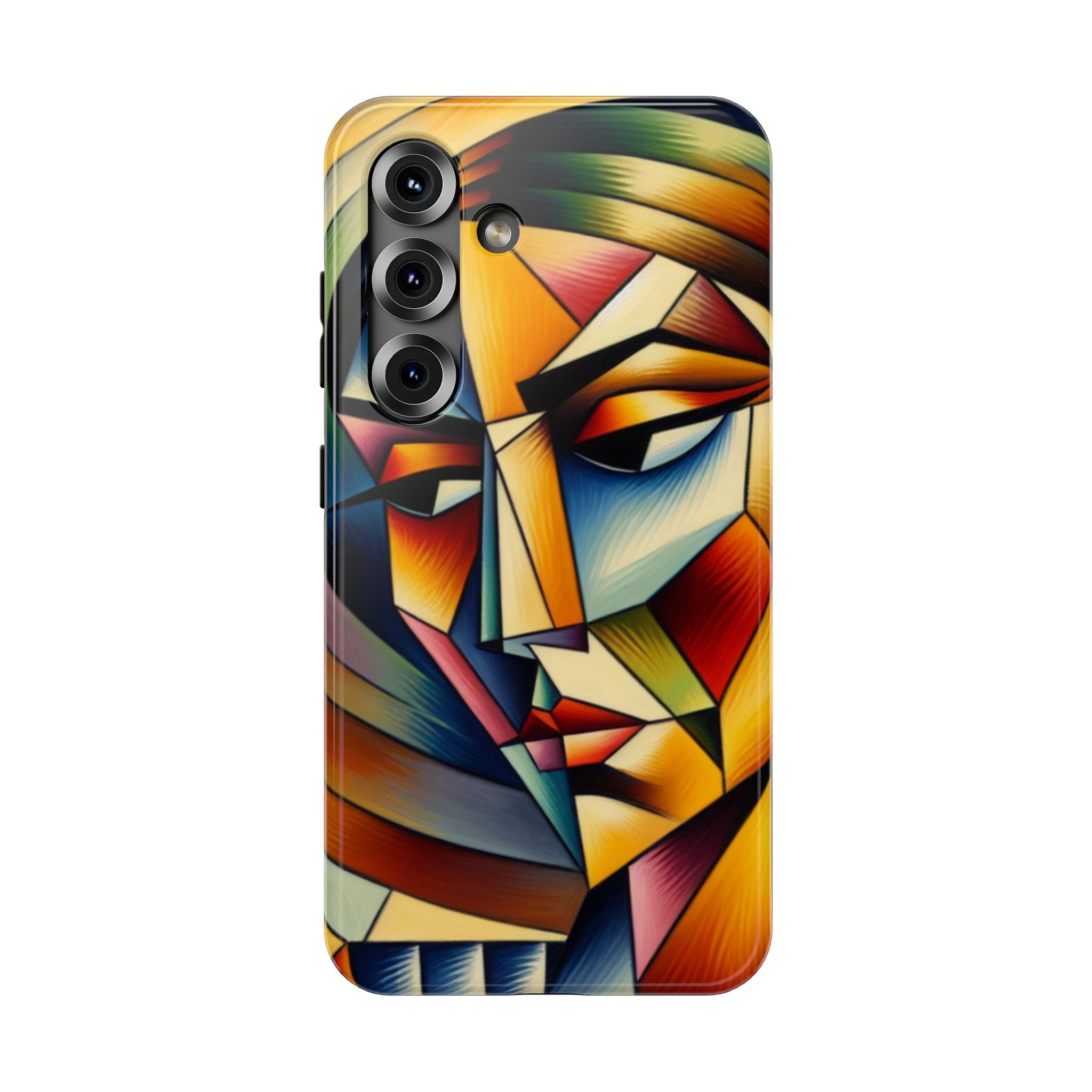 Abstract Cubist Face Phone Case — Impact-Resistant Artistic iPhone Cover
