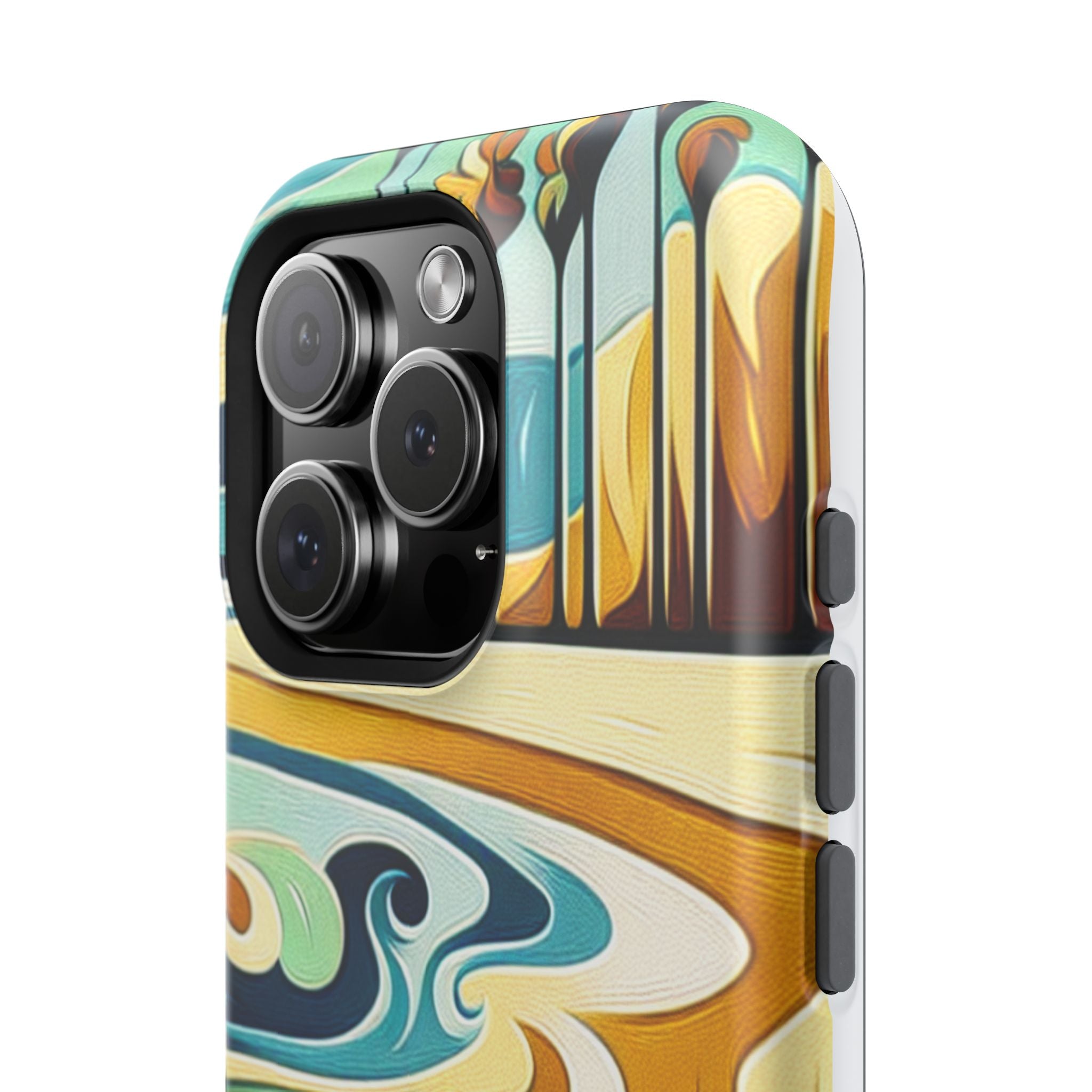Impact Resistant Phone Case Surfing Colorful Beach Art Case, Summer Vibes