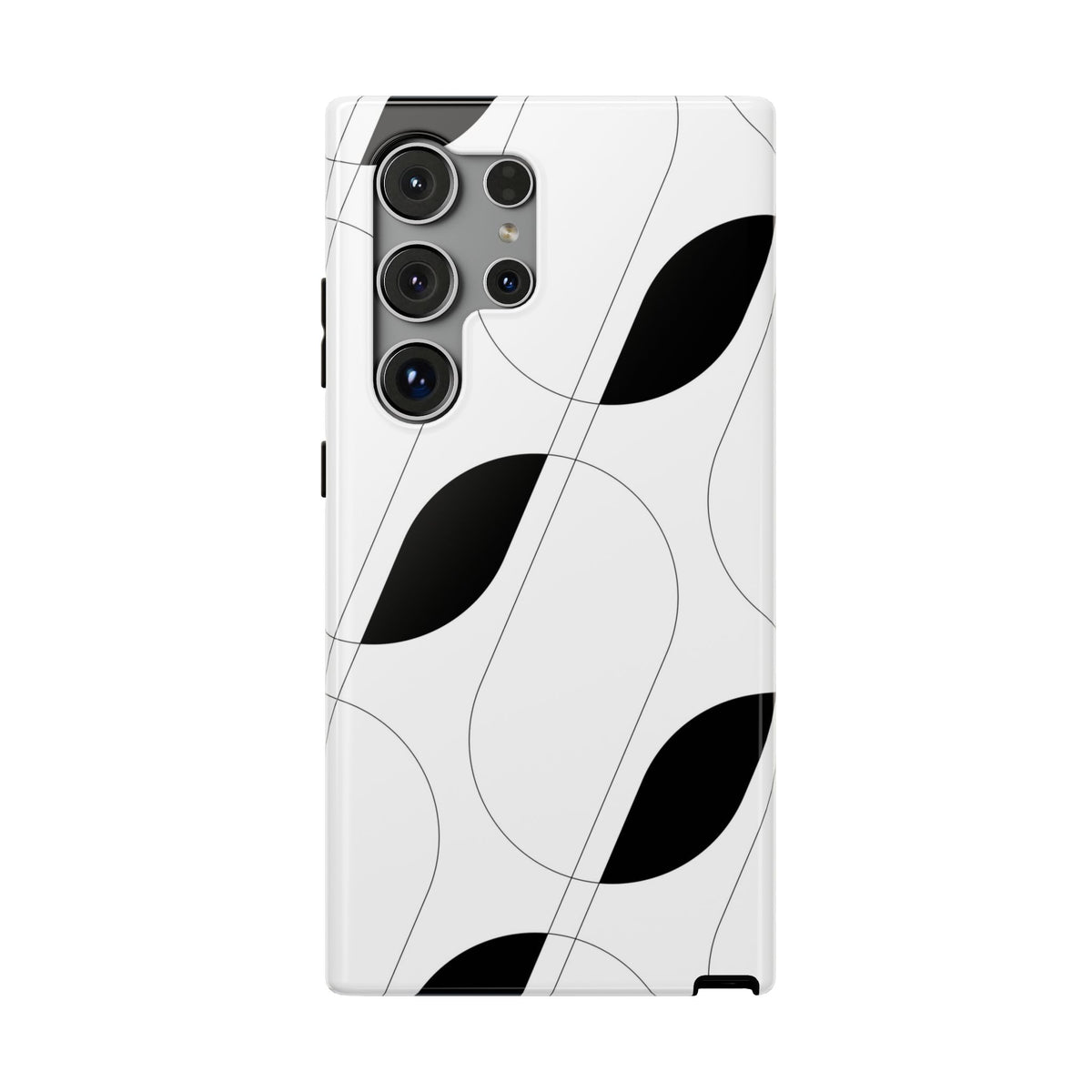 Minimalist Black Leaf Phone Case — Impact-Resistant Protective Case for iPhone