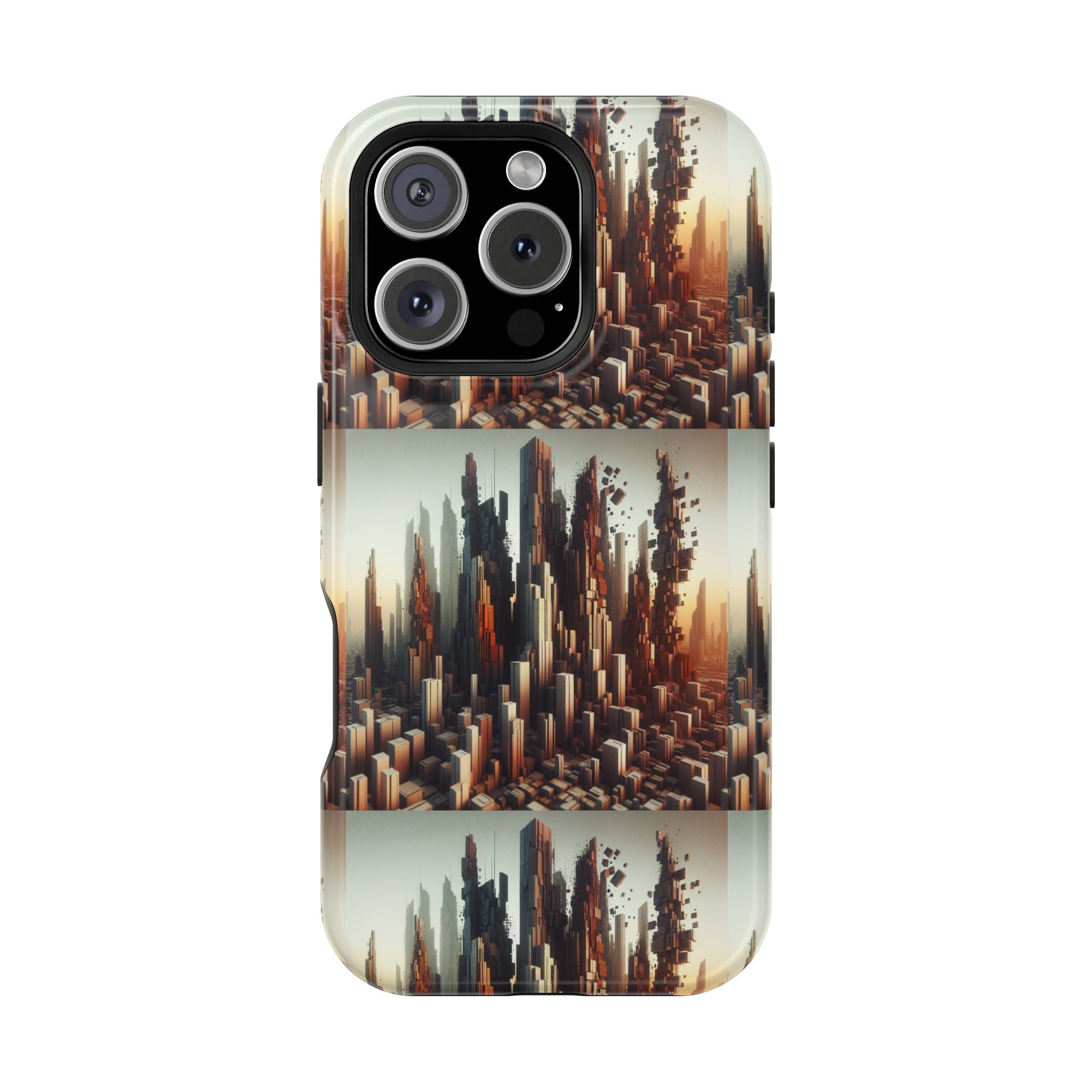 Abstract Skyline iPhone Case — Surreal Cityscape Impact-Resistant Phone Cover