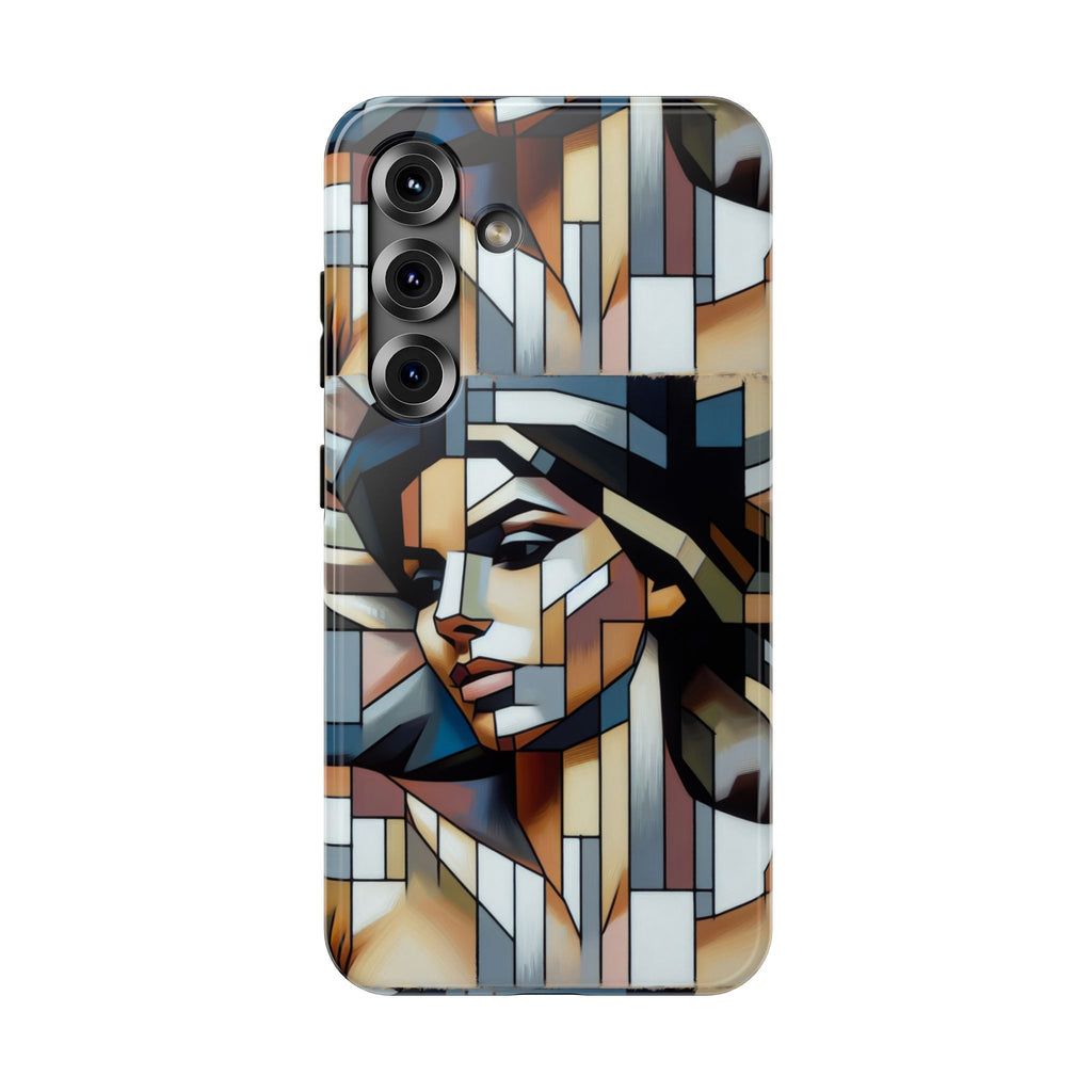 Impact-Resistant Case — Geometric Stained-Glass Woman Phone Cover