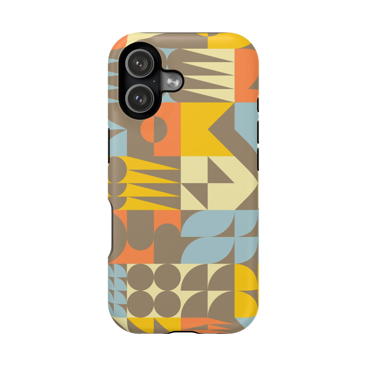 Retro Geometric Impact Phone Case — Mid-Century Modern Pattern for iPhone