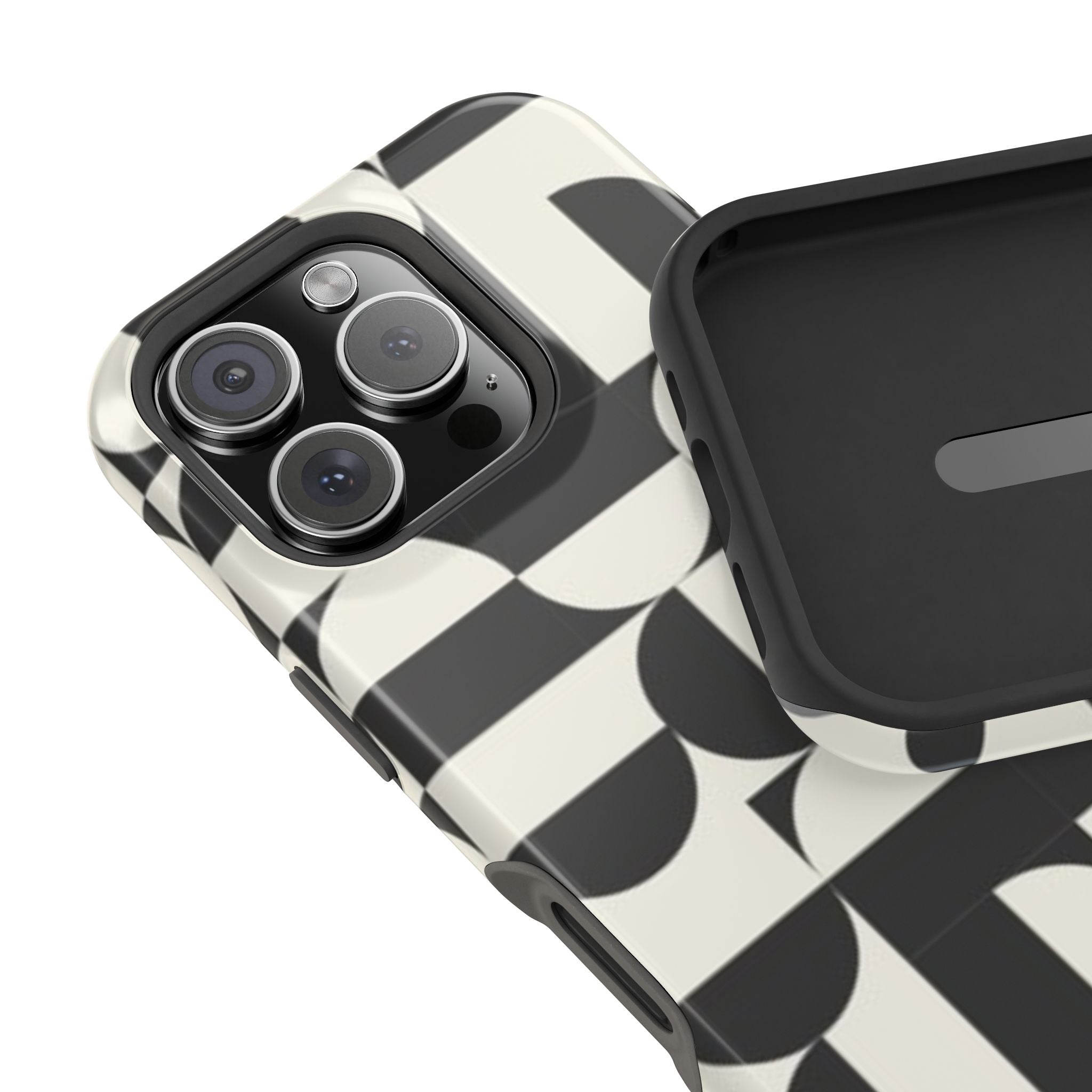 Black and White Design Impact-Resistant Case