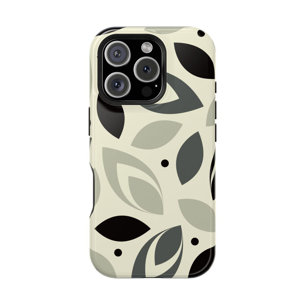 Leaf Pattern Impact-Resistant Phone Case — Neutral Botanical Protective Cover