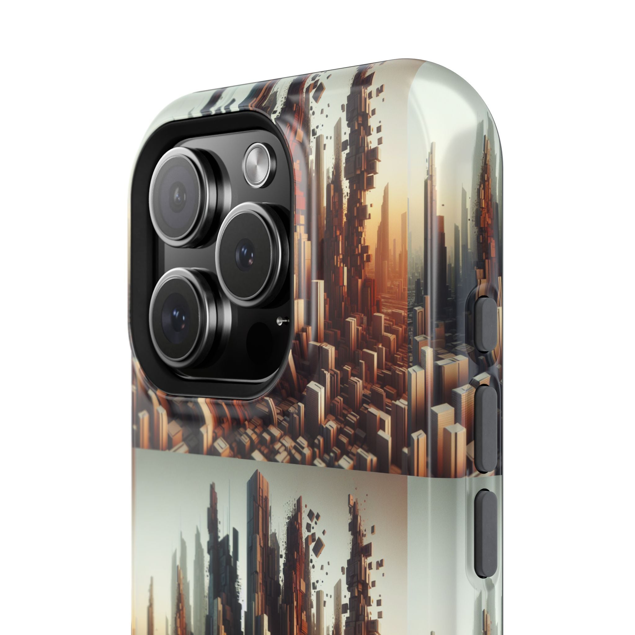 Abstract Skyline iPhone Case — Surreal Cityscape Impact-Resistant Phone Cover