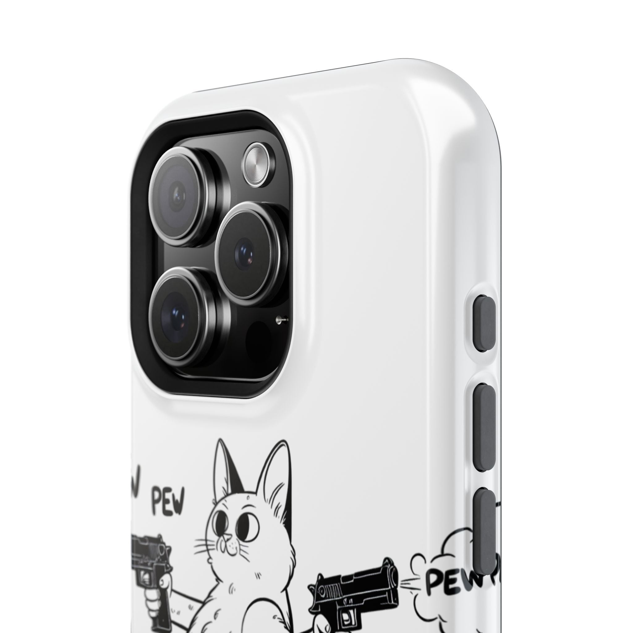Impact Resistant Phone Case- Funny Cat Pew Pew