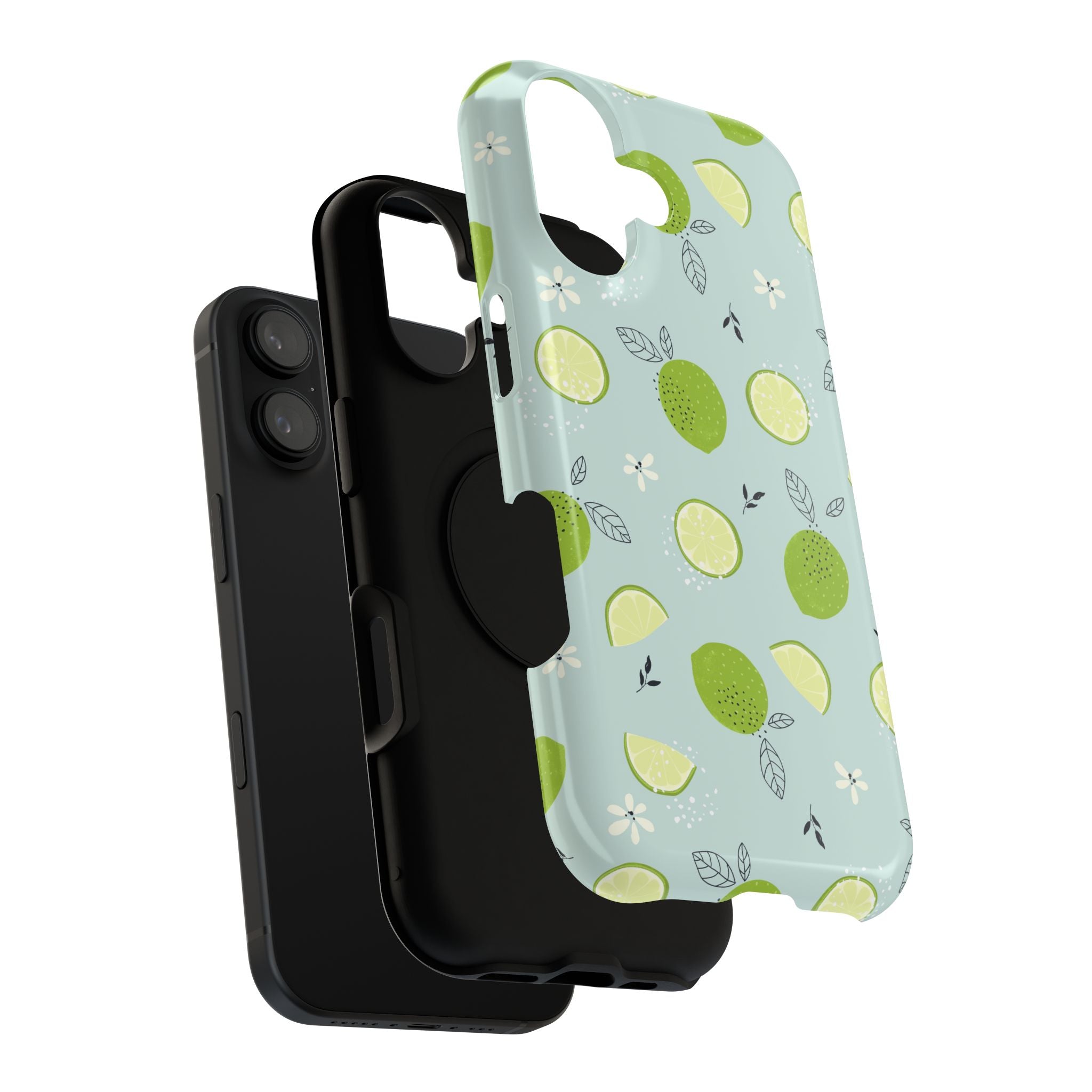 Lime Floral Phone Case, Impact-Resistant