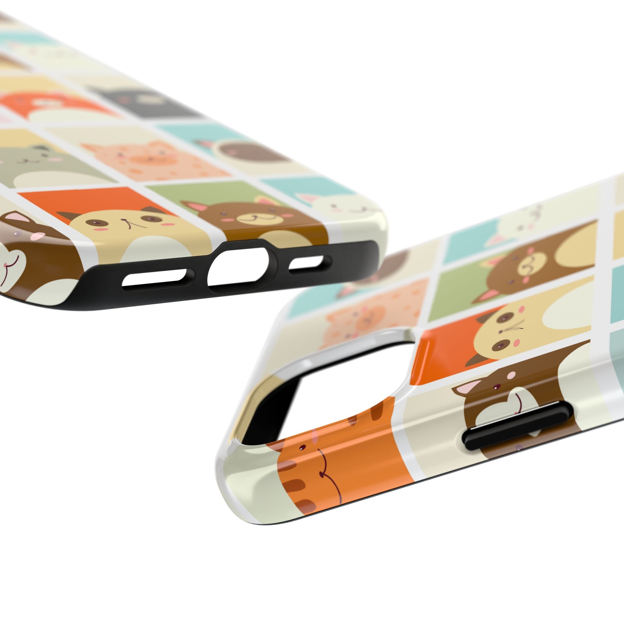 Cute Grid Cats Tough Phone Case