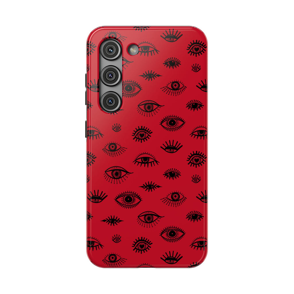 Eye Pattern Impact Phone Case — Red Protective iPhone Cover
