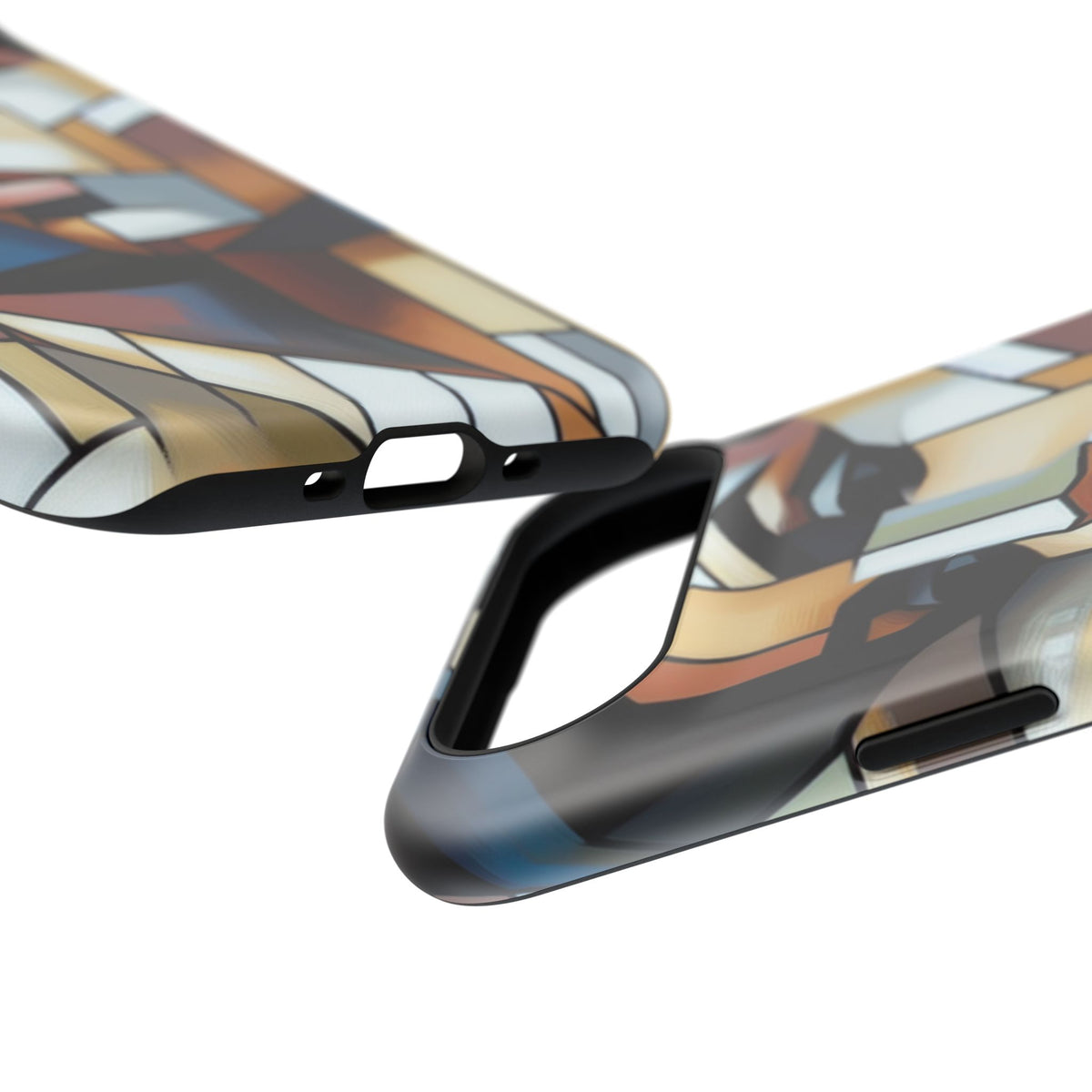 Impact-Resistant Phone Case — Modern Geometric Portrait Design