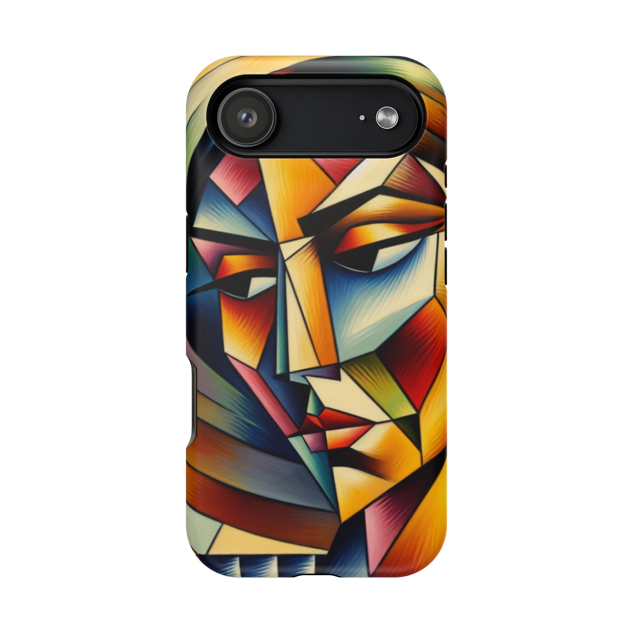 Abstract Cubist Face Phone Case — Impact-Resistant Artistic iPhone Cover