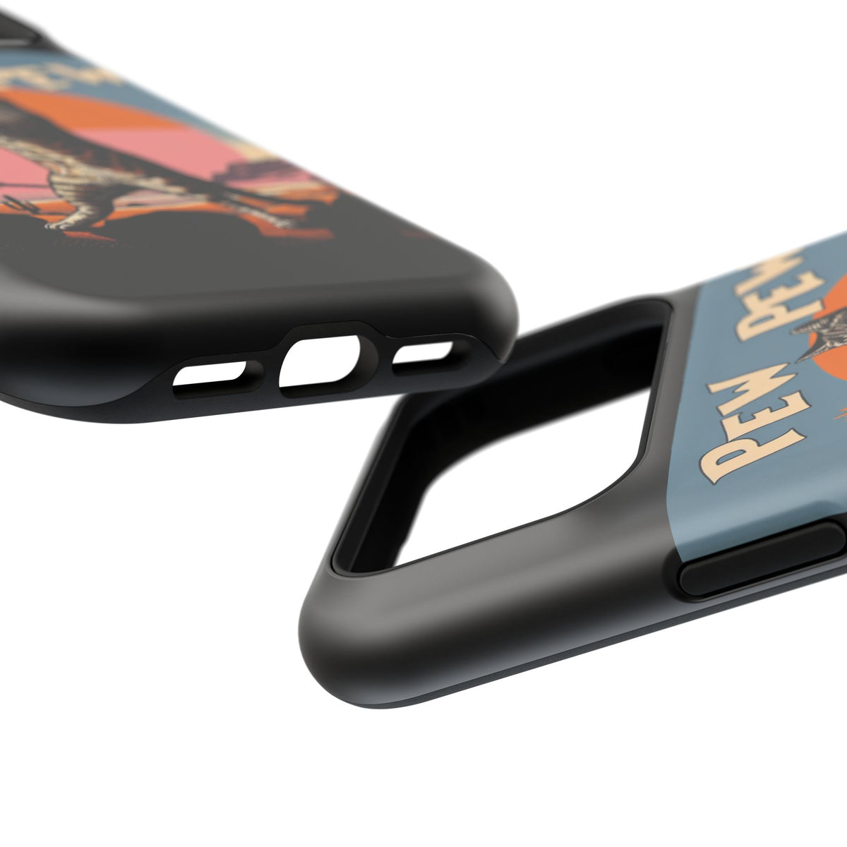 Phone Case - Retro 'Pew Pew' Shooting Cat Impact-Resistant Case