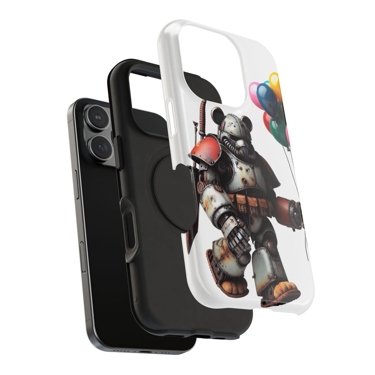 Armored Bear with Balloons Impact-Resistant Galaxy Cute Phone Cases