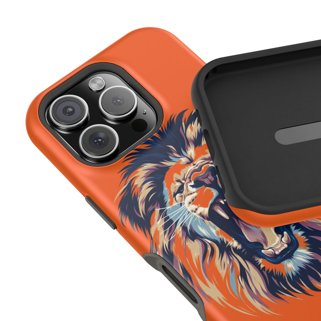Roaring Lion Impact Phone Case — Shockproof Orange Protective Cover