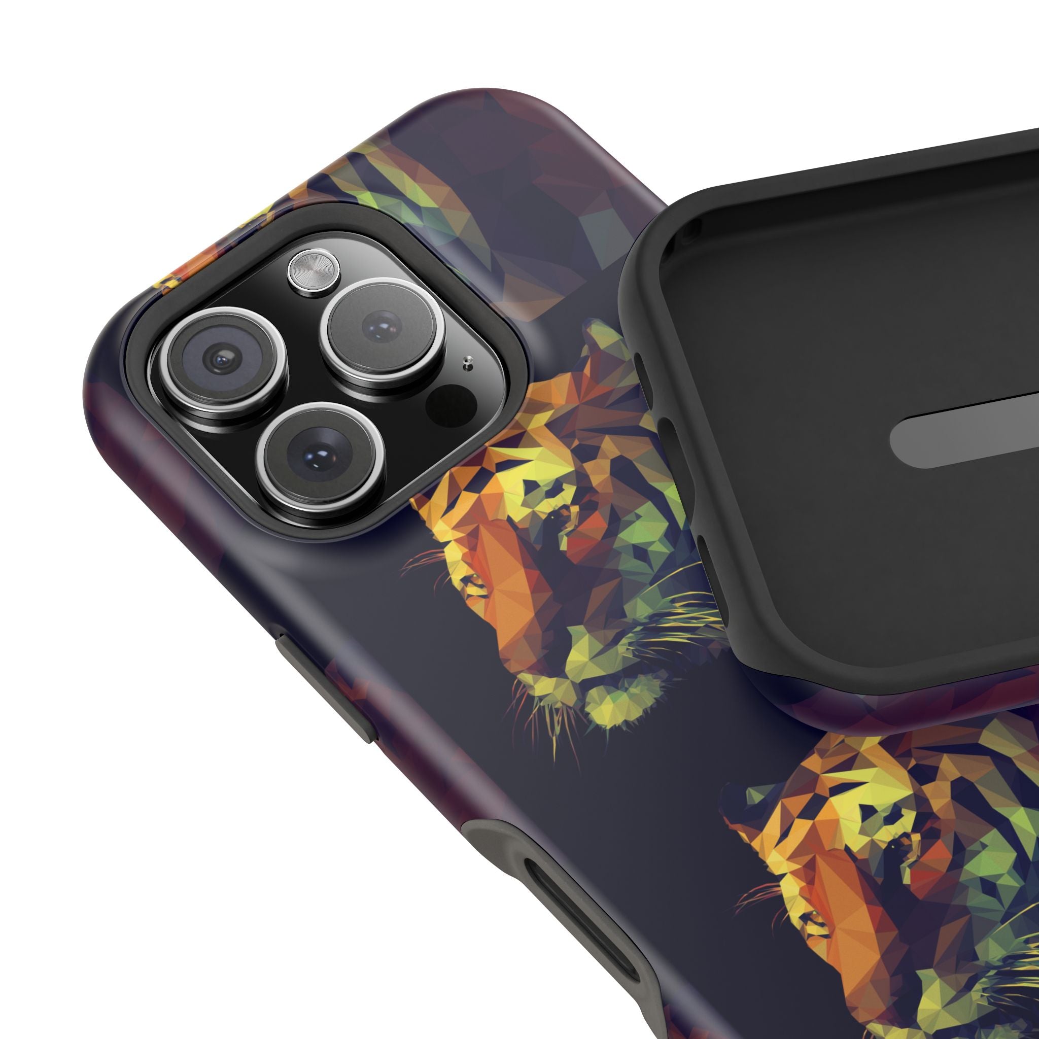 Colorful Tiger Phone Case, Impact-Resistant
