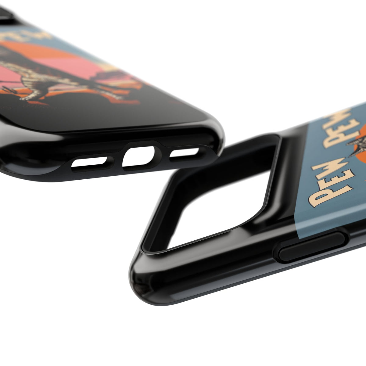 Phone Case - Retro 'Pew Pew' Shooting Cat Impact-Resistant Case