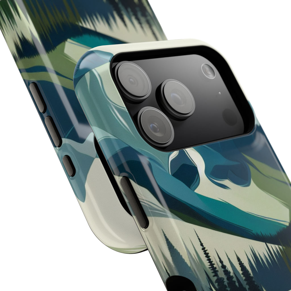 Impact Resistant Phone Case - Mountain Lake with Forest Design