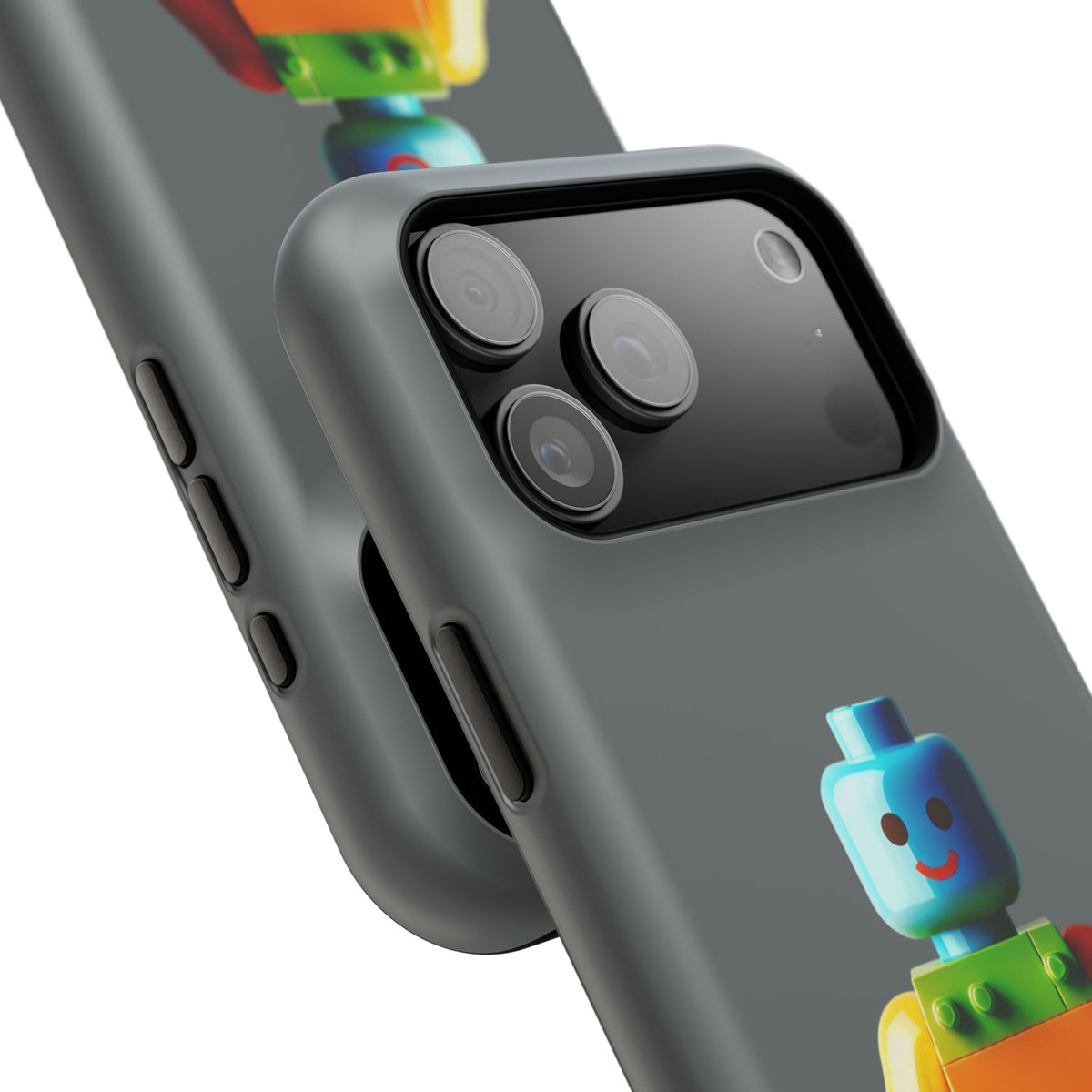 Rainbow Brick Minifigure Impact-Resistant Phone Case