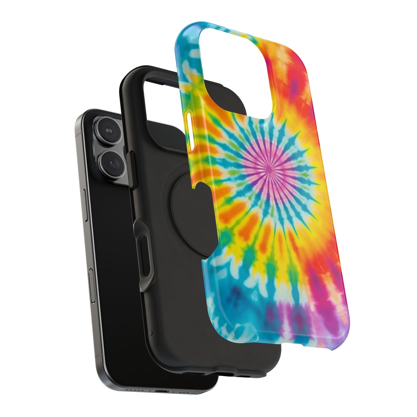 Colorful Tie-Dye Impact-Resistant Phone Case, Tie-Dye Phone Cover, Fun Phone Protection, Vibrant Gift for Teens, Festival Essential