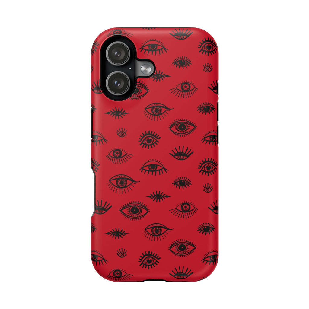 Eye Pattern Impact Phone Case — Red Protective iPhone Cover