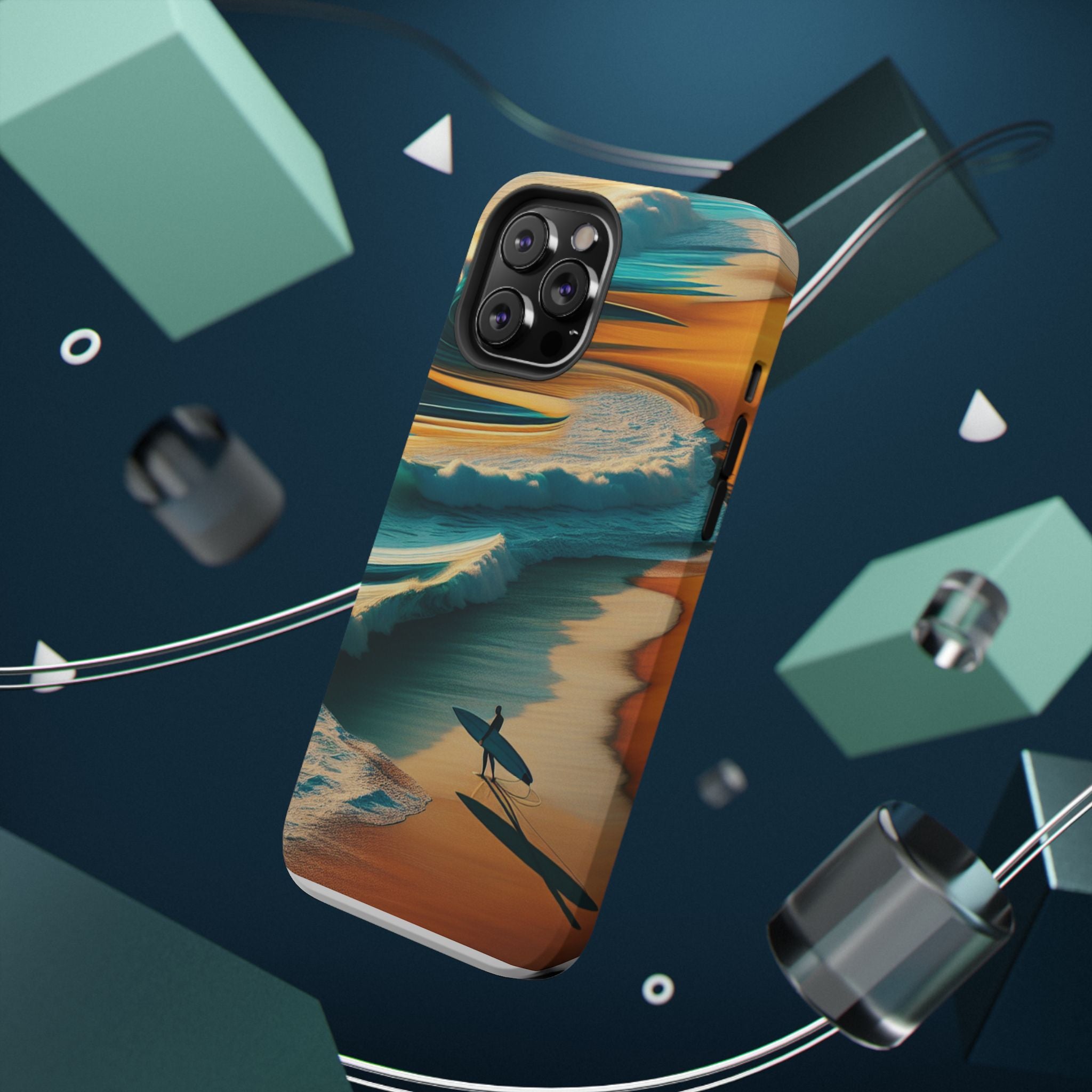 Impact Resistant Phone Case, Surf Wave Beach Lovers, Ocean Waves Design