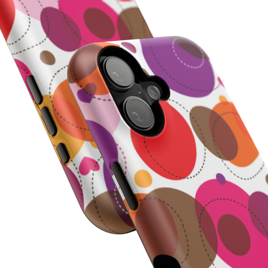 Impact-Resistant Phone Case — Colorful Retro Circles Pattern