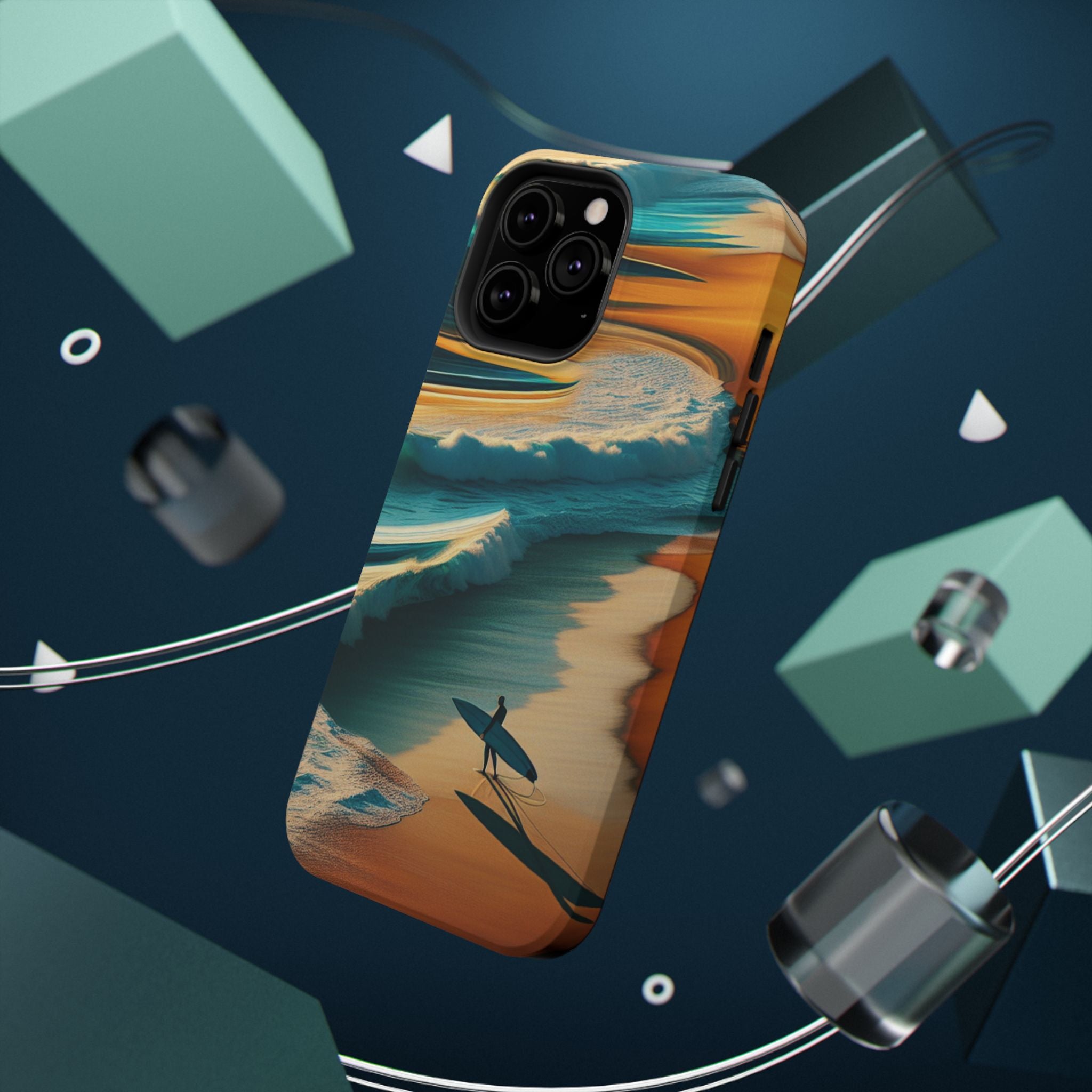 Impact Resistant Phone Case, Surf Wave Beach Lovers, Ocean Waves Design