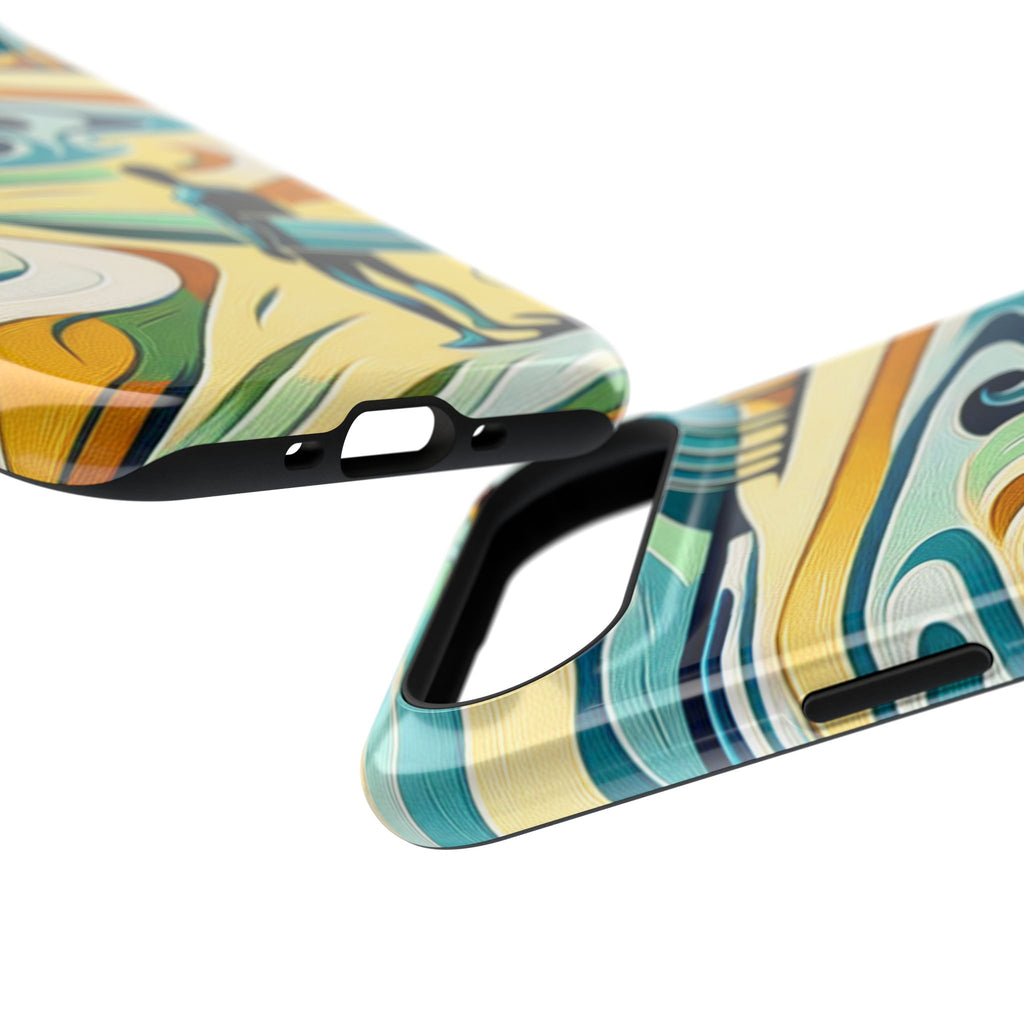 Surfboard Wave Art Phone Case — Impact-Resistant Beach Vibes iPhone Case